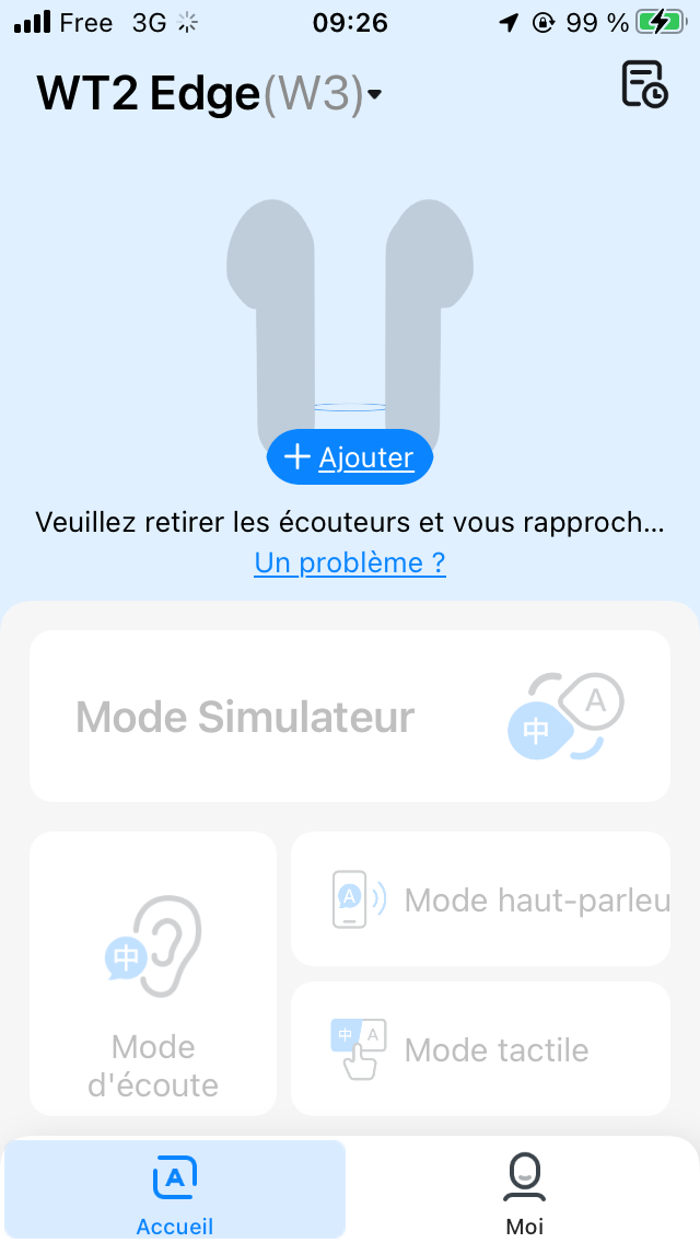 TimeKettle WT2 Edge, choix du mode dans l'application mobile